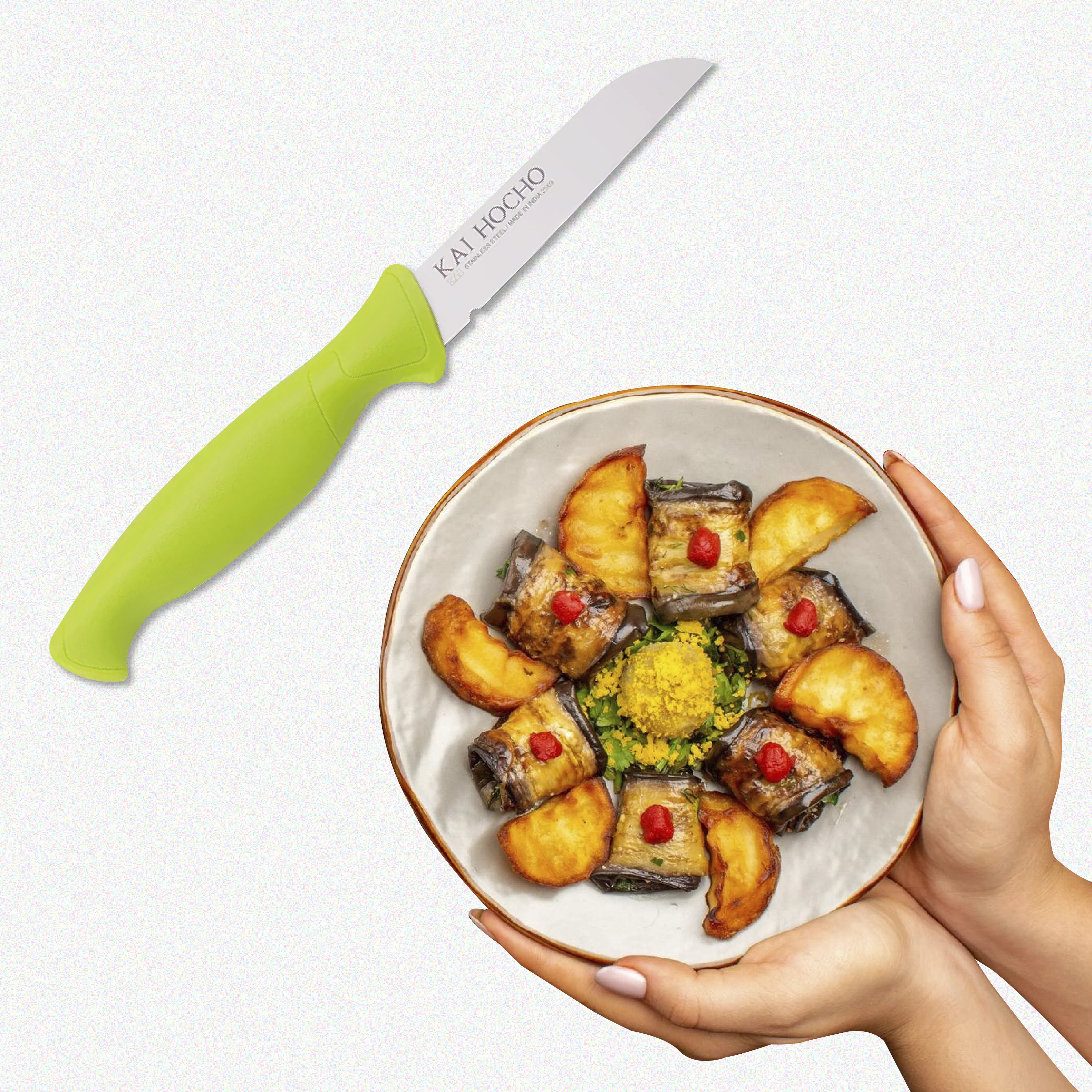 Kai Hocho Vegetable Knife Short Green - Image 3